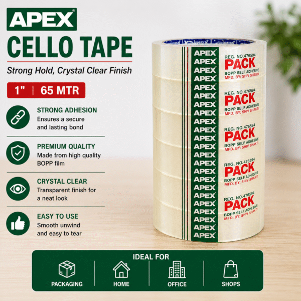 Cello tape Apex 1" 65 Mtr