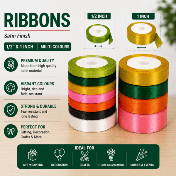 Satin Ribbon 1/2 inch and 1 inch