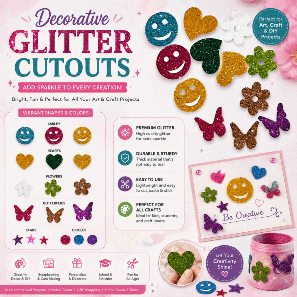 Decorative Glitter Cutouts in different shapes