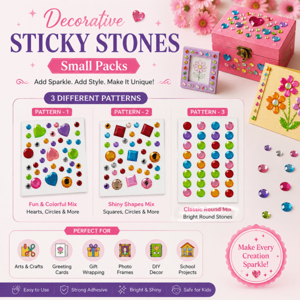 Decorative Sticky Stones in Small Packs in different Pattern