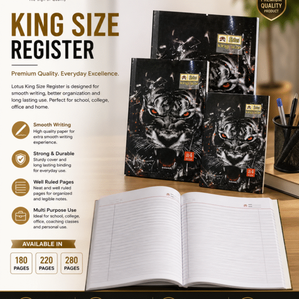 Lotus King Size Register 180, 220, 240 Pages