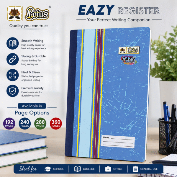 Lotus Eazy Bound Register 192, 240, 288, 360 Pages
