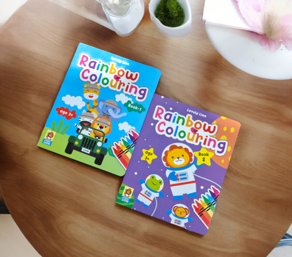 Lovely Lion Rainbow Colouring Books (Pack of 2 Books)