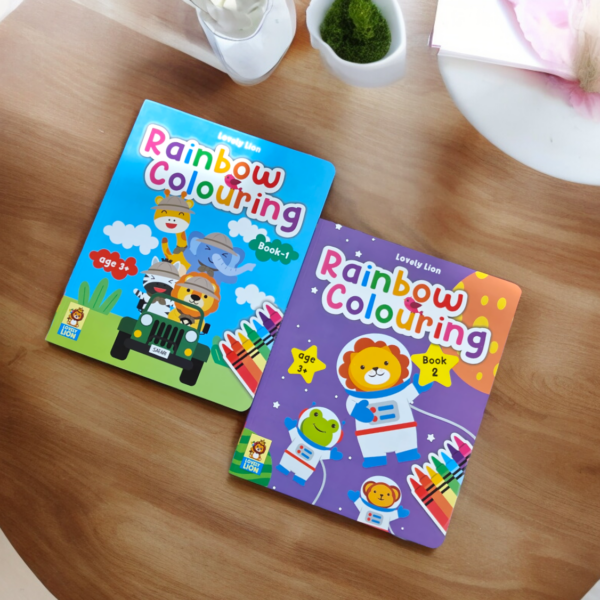 Lovely Lion Rainbow Colouring Books (Pack of 2 Books)