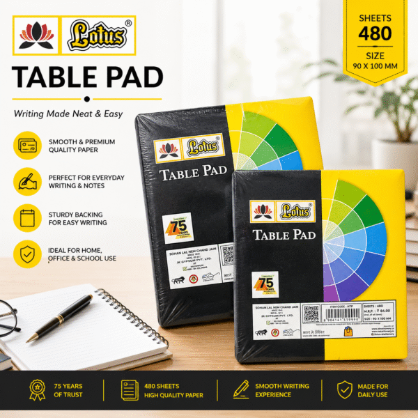 Lotus Table Pad Colour and white